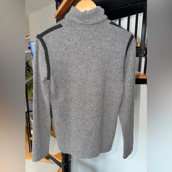 James Perse lightweight textured cashmere Gray Turtleneck sweater size Sm - Picture 2 of 8